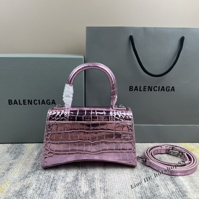 Balenciaga專櫃爆款新色xs號鱷魚紋Hourglass沙漏包 巴黎世家頂級原單手提肩背包 款號：8896 fyj1236